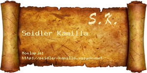 Seidler Kamilla névjegykártya